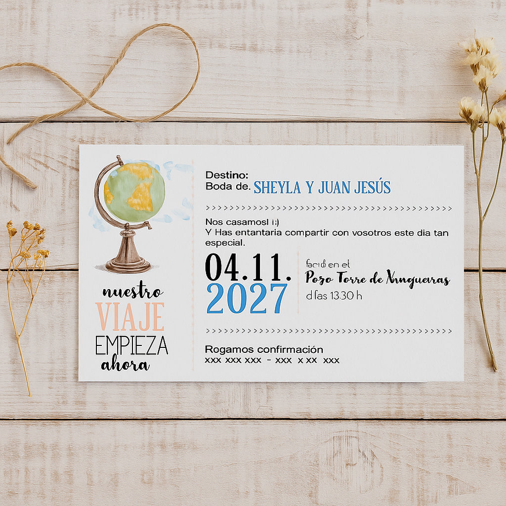 Invitación de Boda | Viajera
