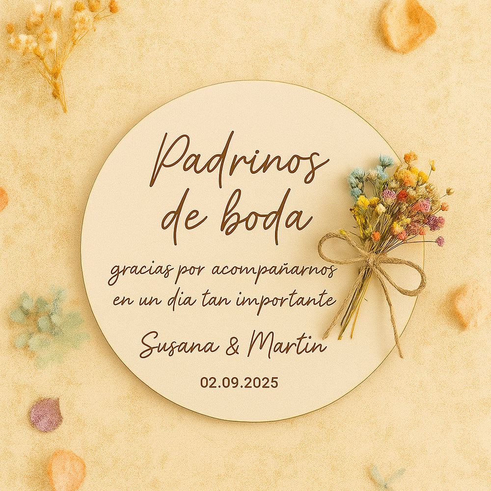 Placa redonda para Padrinos