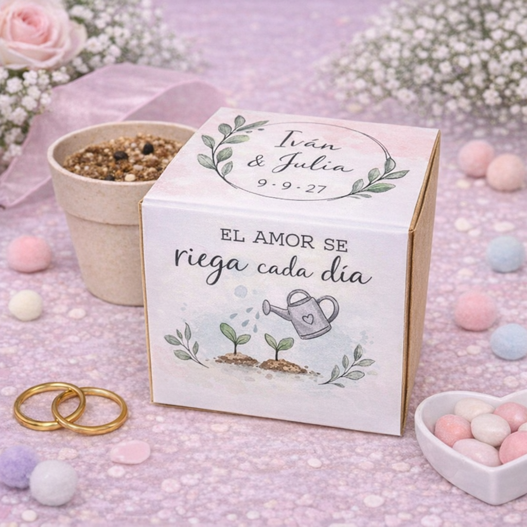 Kit de semillas personalizado para boda