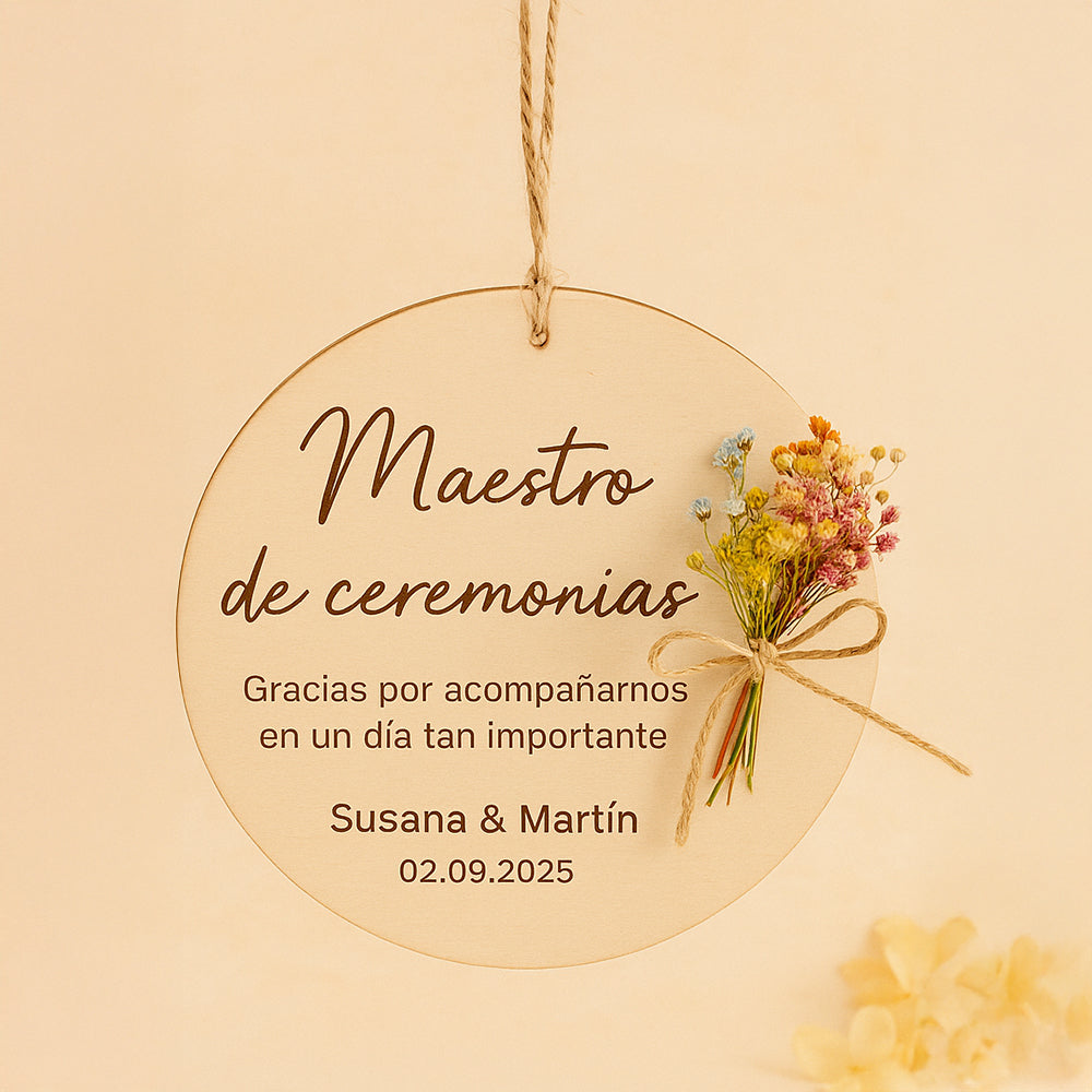 Placa redonda para Maestros de Ceremonia