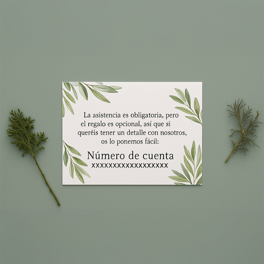 Tarjeta Número de cuenta | Olivo