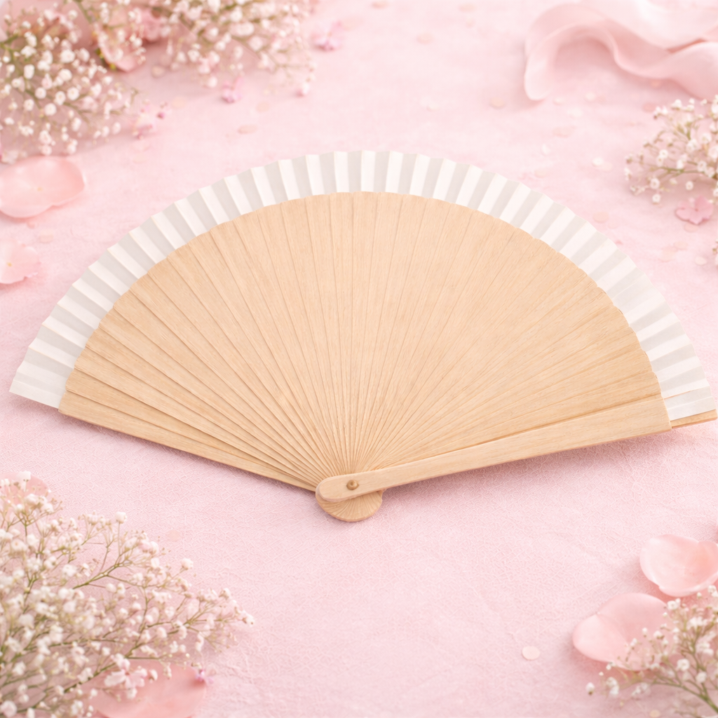 Abanico de madera personalizado para bodas