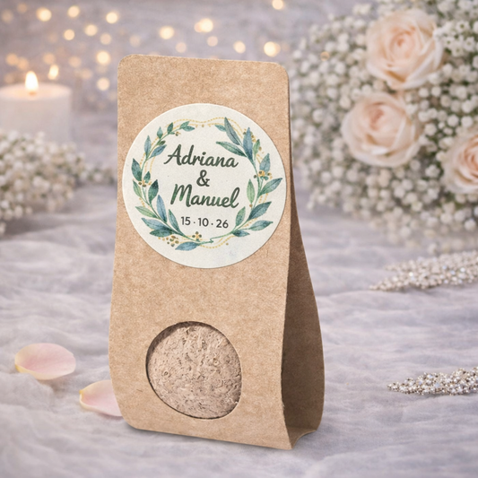 Bombón de semillas personalizado para boda
