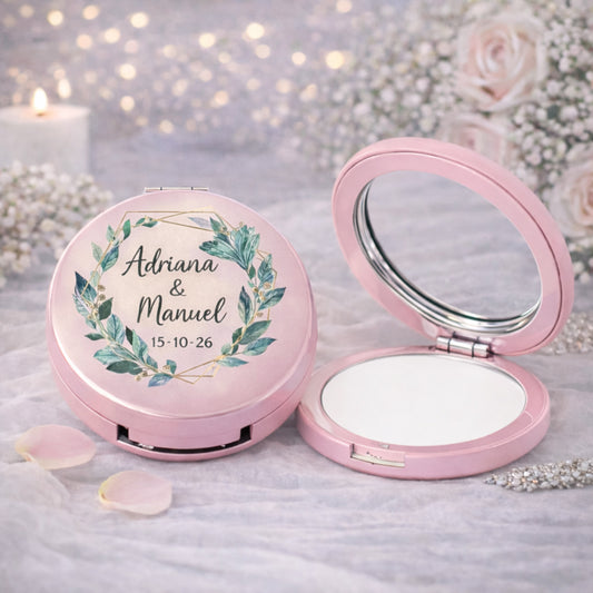Bálsamo labial con espejo personalizado para boda