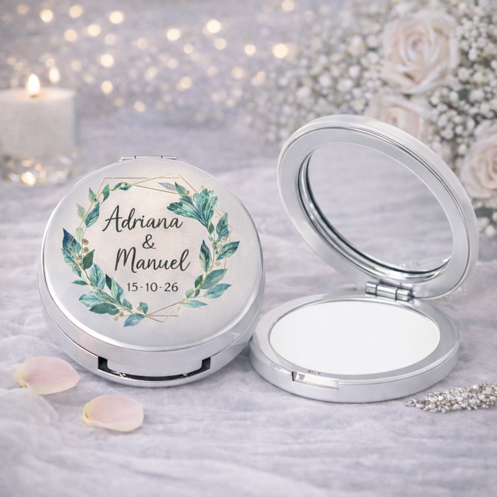Bálsamo labial con espejo personalizado para boda