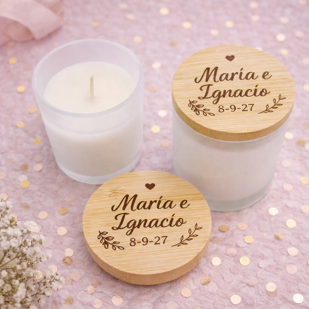 Vela personalizada para invitados boda