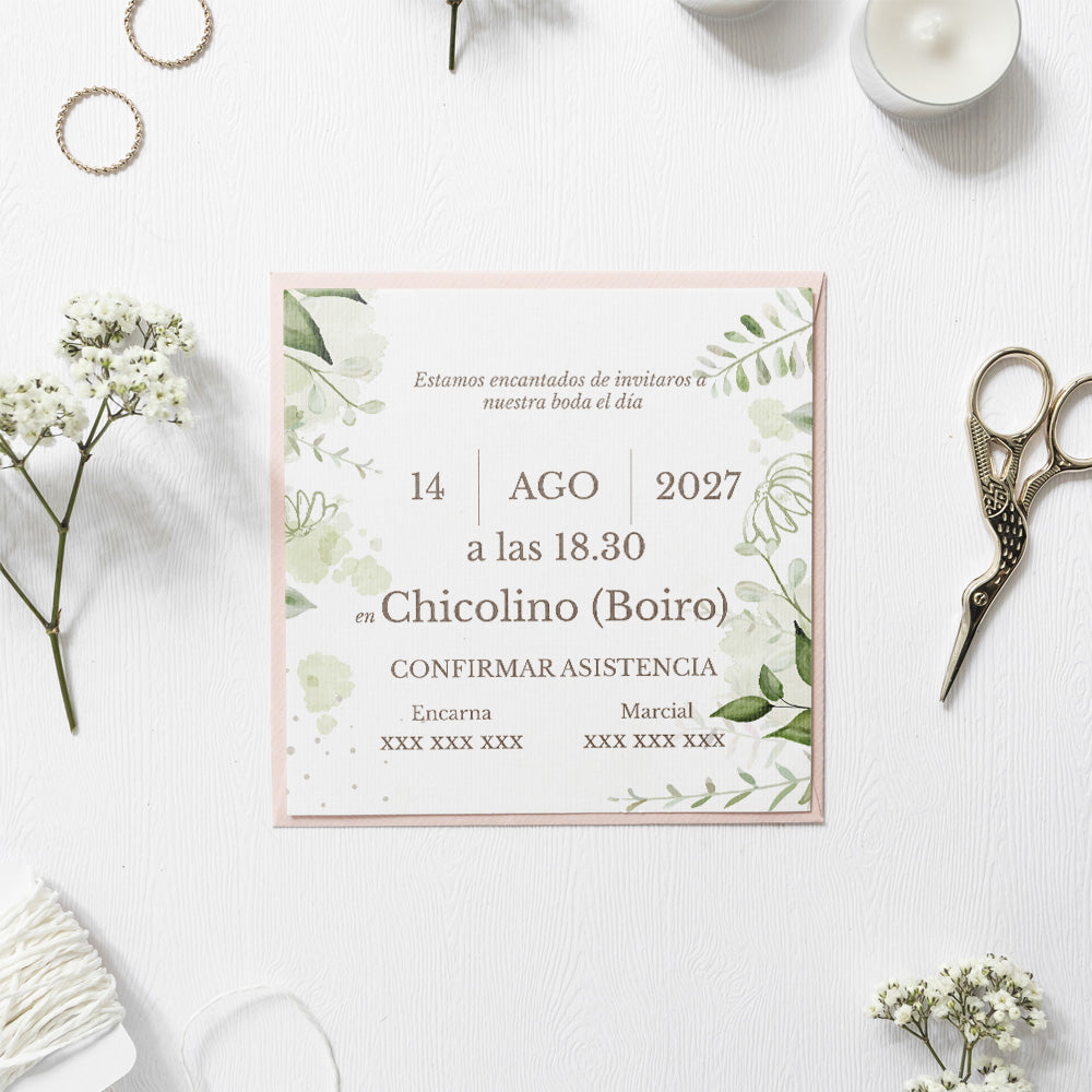 Invitación de Boda | Hojas