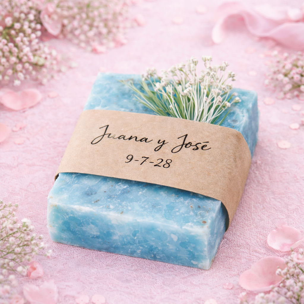 Jabón artesanal personalizado para boda