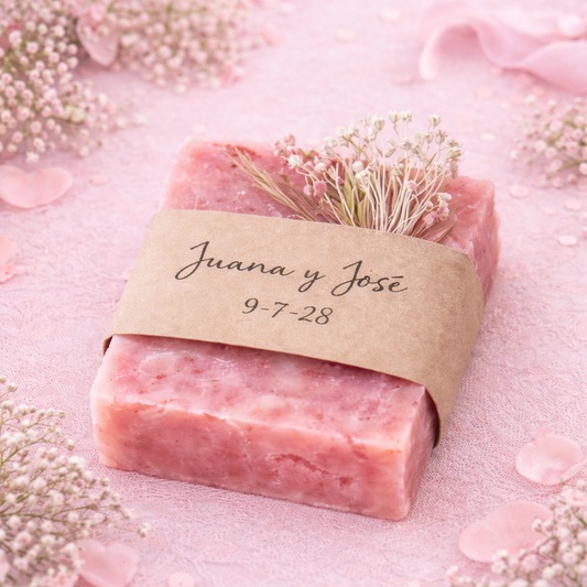 Jabón artesanal personalizado para boda