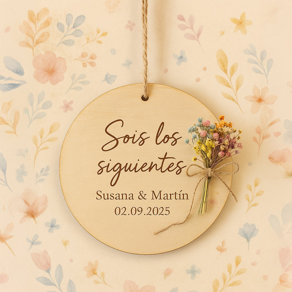 Placa de Boda para los siguientes