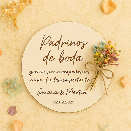 Placa redonda para Padrinos