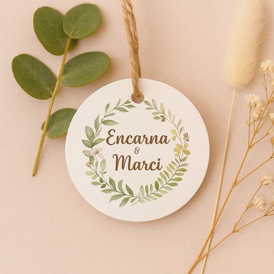 Etiquetas para detalles de Boda | Hojas