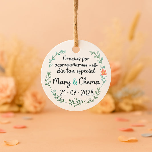 Etiqueta para detalles de Boda | Save the date