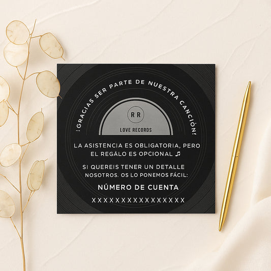 Tarjeta Número de cuenta | Disco vinilo