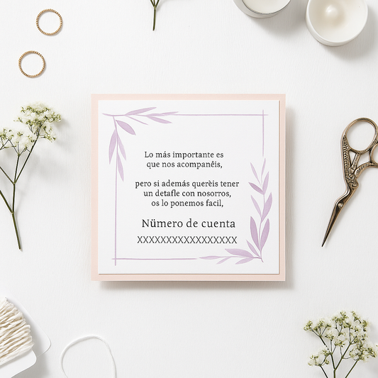 Tarjeta Número de cuenta | Elegante