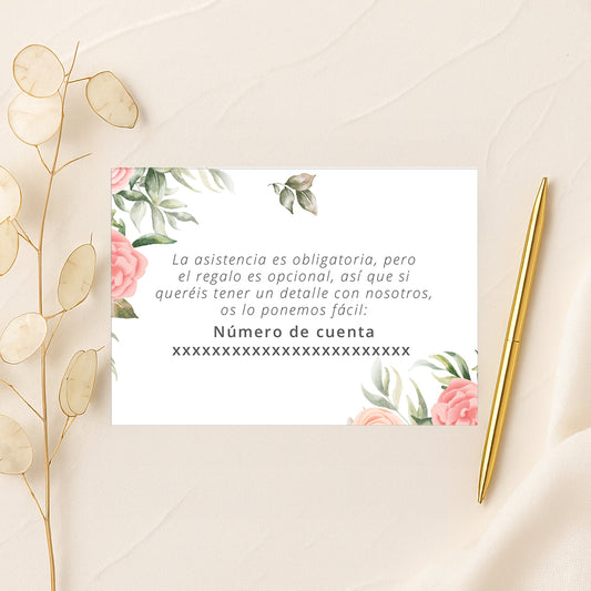 Tarjeta Número de cuenta | Floral