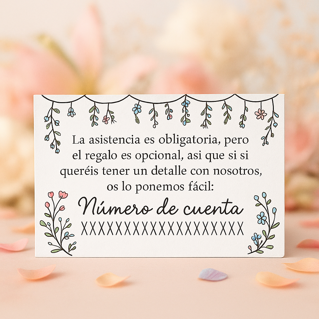 Tarjeta Número de cuenta | Save the date