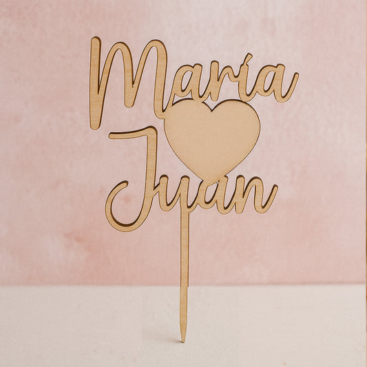 Cake Topper de Boda | Madera