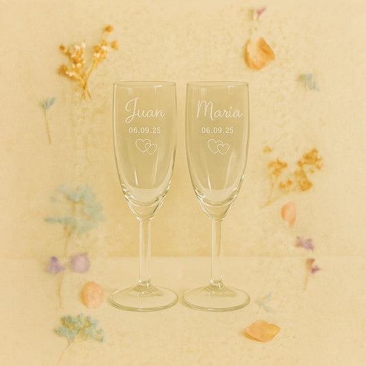 Copas grabadas para Novios