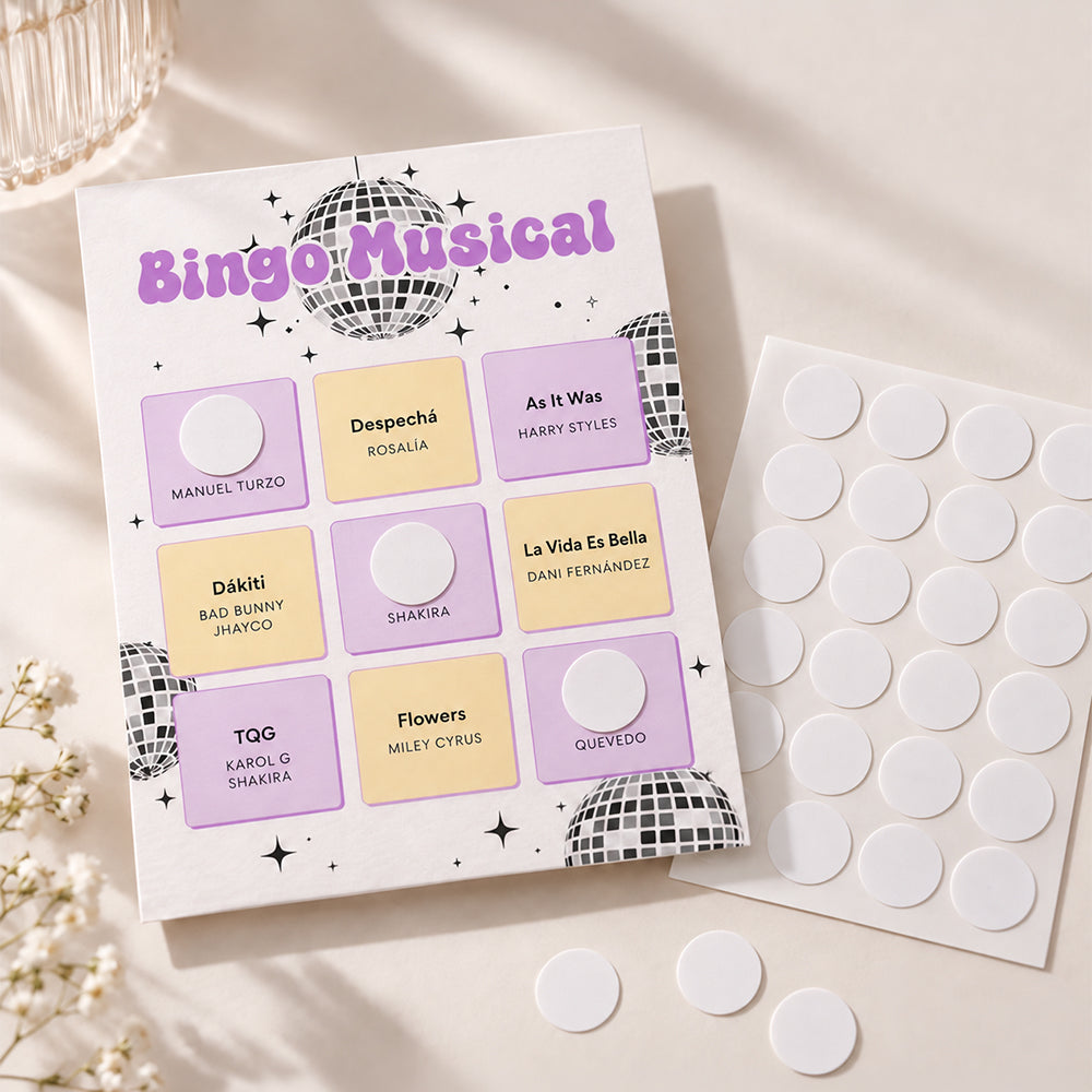 Pegatinas redondas para Bingo Musical